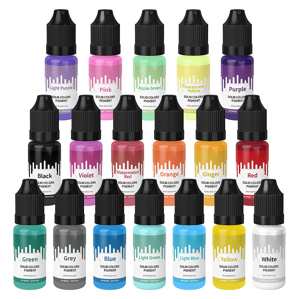 Resin Pigment Set - 18 renk 10 ml Macaron Katı