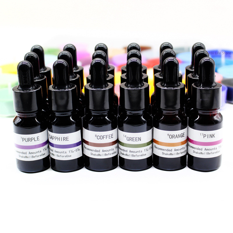 Resin Pigment Set - 10ml Sıvı Mum Boyası Yüksek Konsantrasyonlu