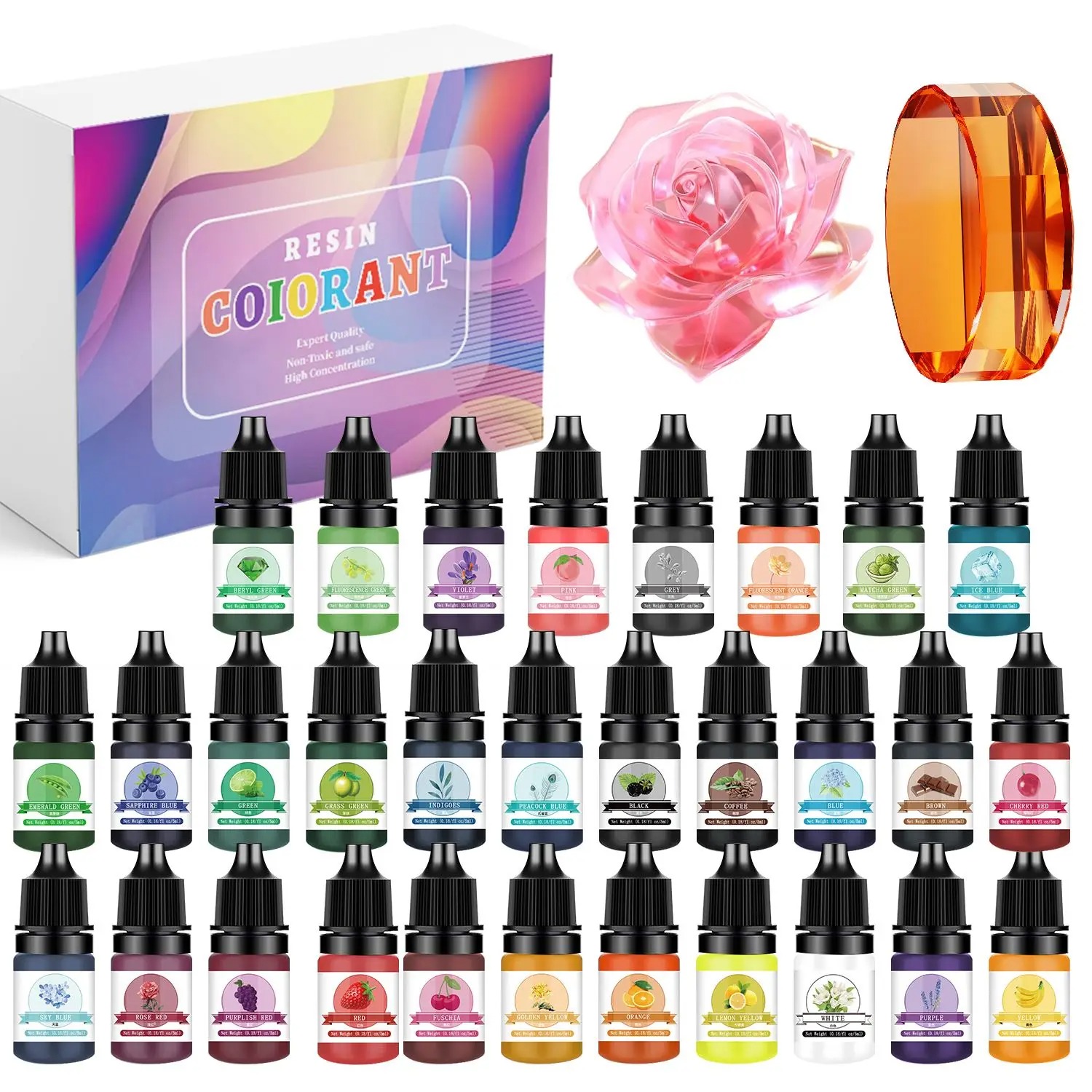 Epoxy Uv Resin Kit - 30 Renk 5ml Epoksi Reçine Pigment