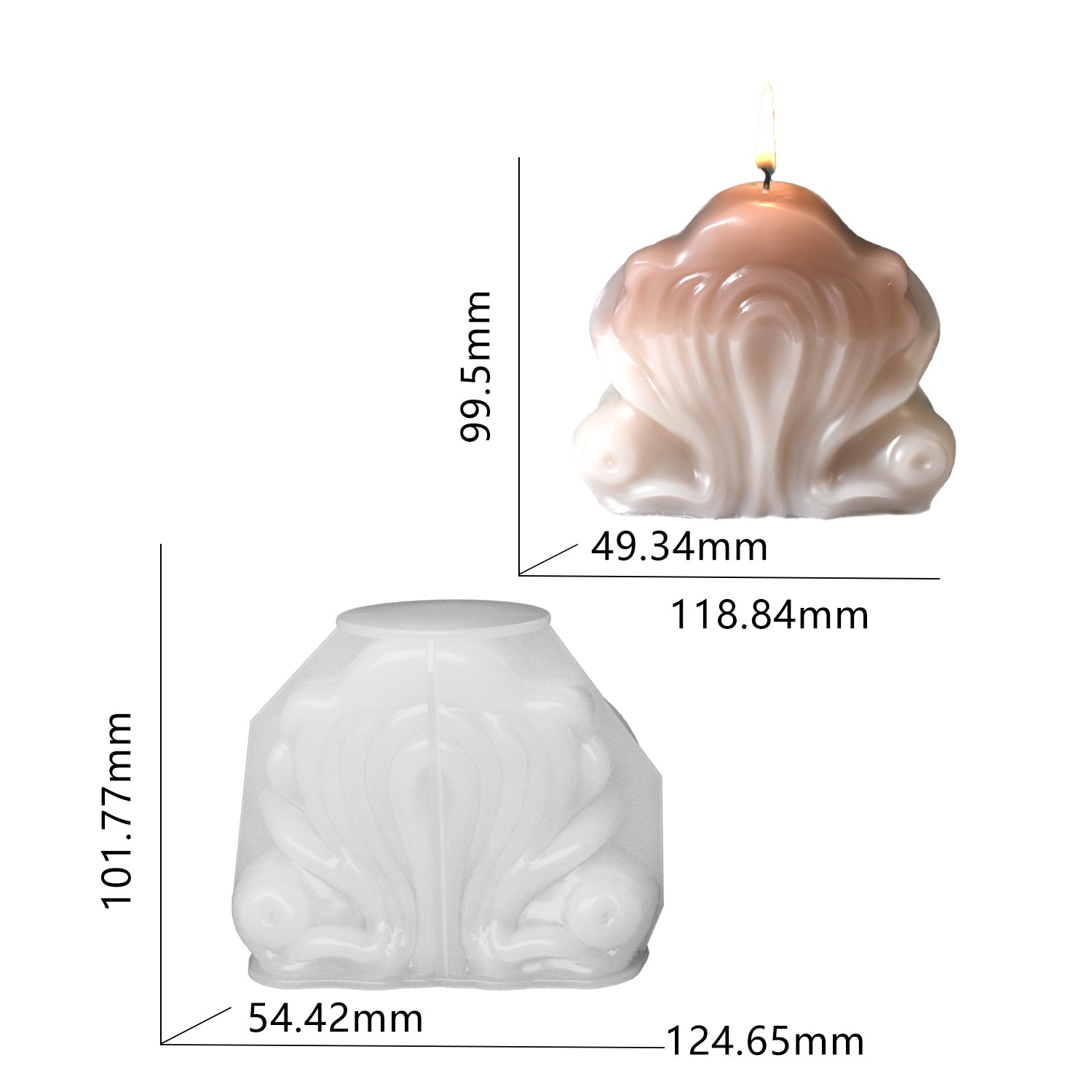 Resin Ocean Wave Mold - Okyanus Kabuğu Mum Silikon Kalıp El