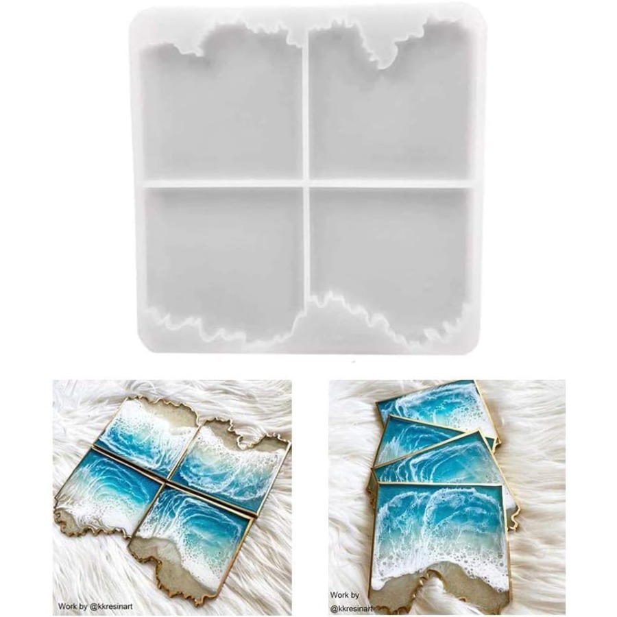 Resin Ocean Wave Mold - Okyanus Dalgası Bardak Altlığı Silikon Kalıbı,