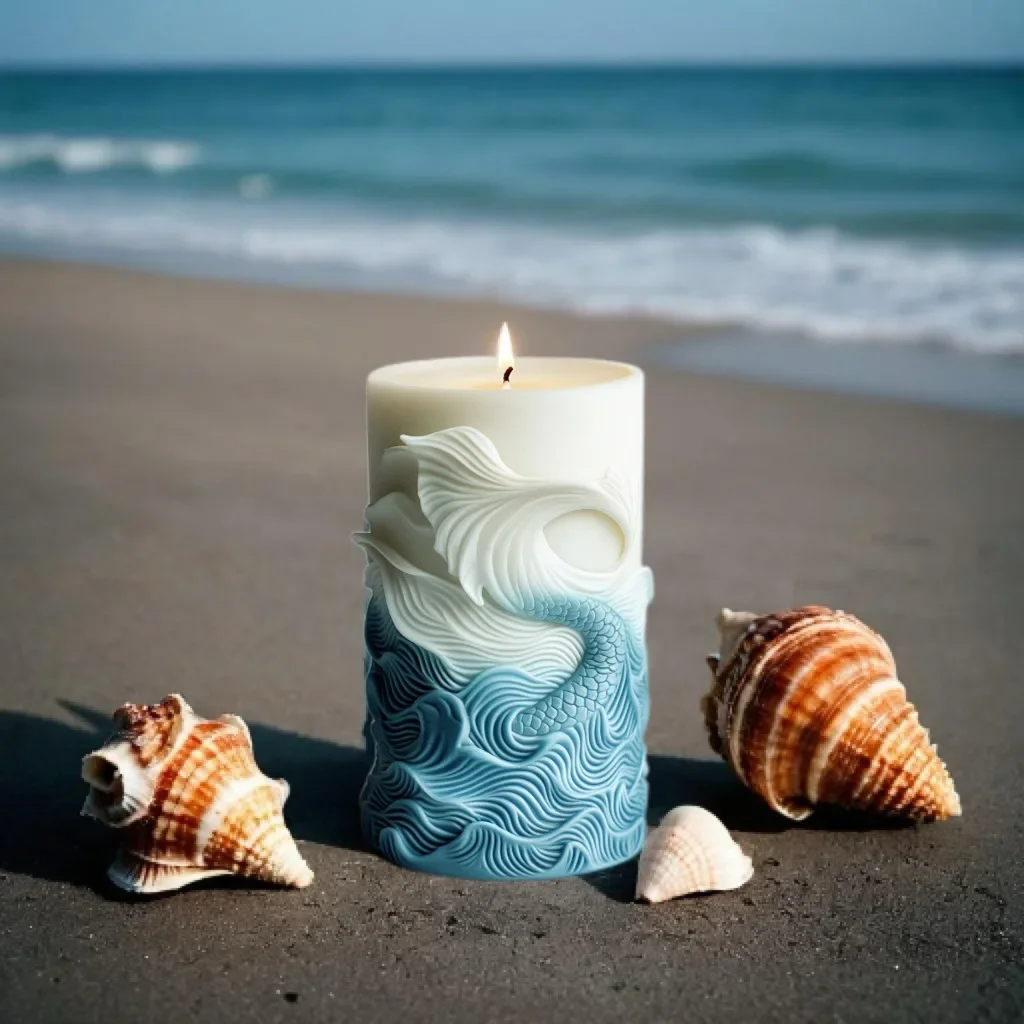 Resin Ocean Wave Mold - DIY okyanus dalgası köpük silindirik mum