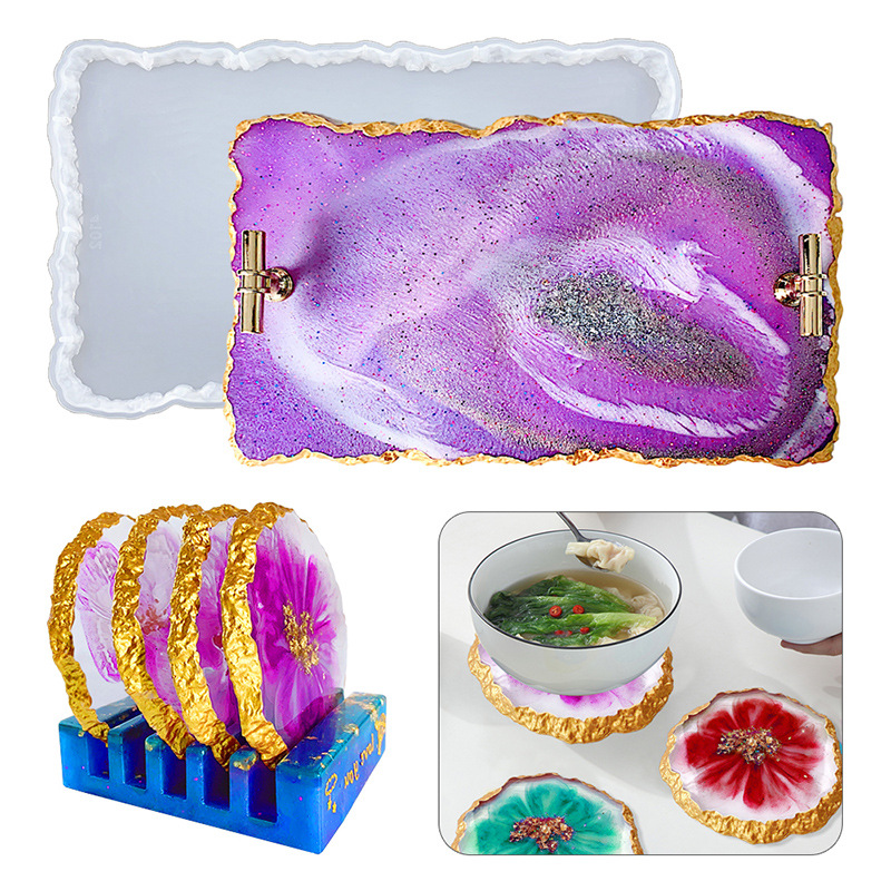 DM413 Drusy Coaster Reçine Kal - Serving Tray Mold incelemesi ve fiyatı