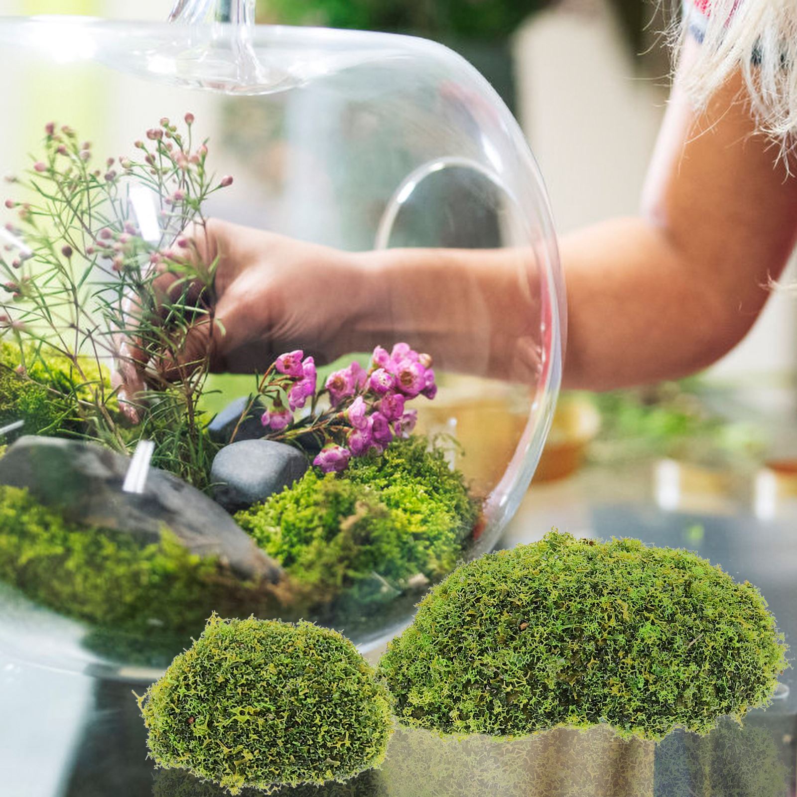 12 adet Yapay Yosun Kayalar Sa - Terrarium Moss Art incelemesi ve fiyatı
