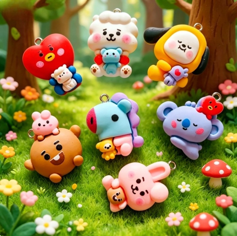 7 adet BT21 Reçine Karikatür F - Resin Crafts Diy incelemesi ve fiyatı