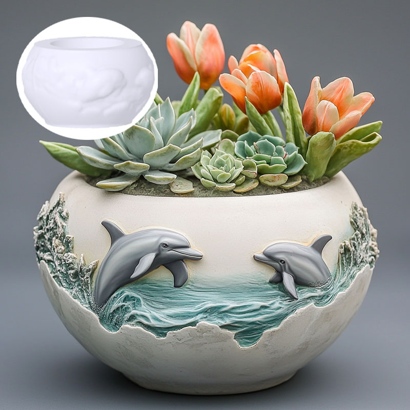 Çift yunus kabartma etli bitki - Resin Ocean Wave Mold incelemesi ve fiyatı
